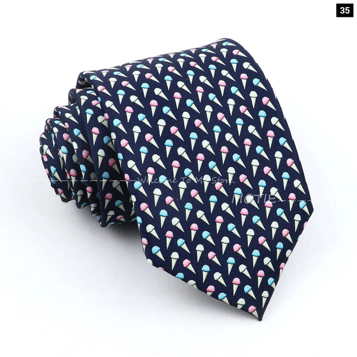 Musical Geometry Necktie Mens Blue Polyester Tie For Business And Party Wear