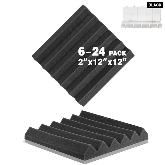 Acoustic Foam Panels Wedges Sound Proof Foam Panels 6-24 Pack High Density Foam Fire Resistant Studio Foam