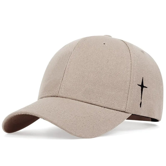 Embroidered Unisex Baseball Cap Simple Cross Water Drop Design Adjustable For Spring Autumn Outdoor Wear Sun Protection Hat