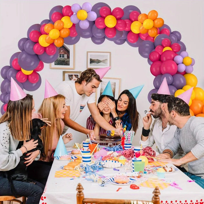 127Pcs Hot Pink Birthday Balloon Wreath Arch Set Suitable For Mother'S Day Single Parties Weddings And Celebration Decorations