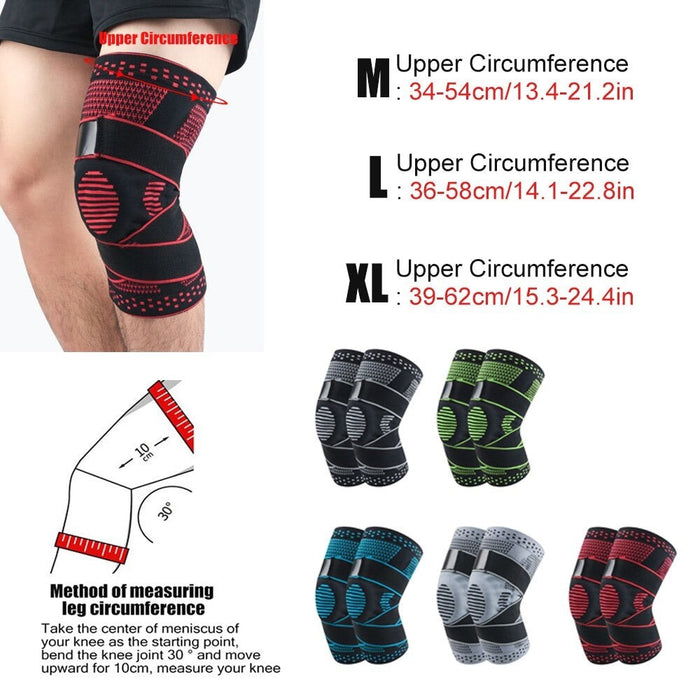 Knee Brace with Adjustable Straps for Cycling Running Basketball