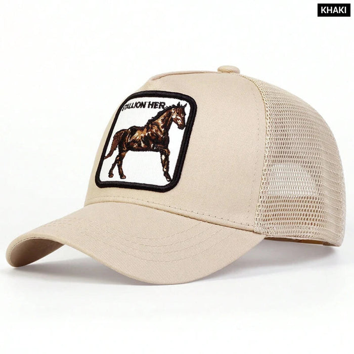 Adjustable Horse Stallion Baseball Cap / Hat For Outdoor Sun Protection