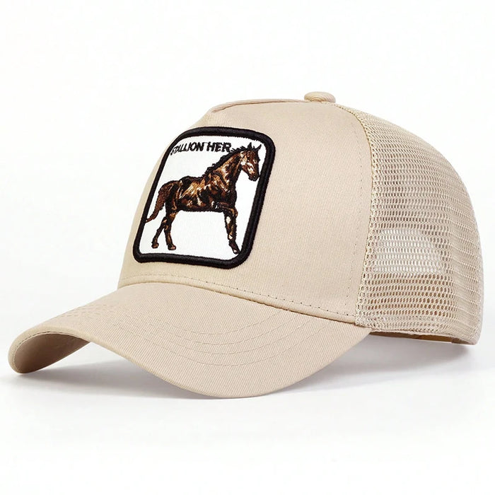 Adjustable Horse Stallion Baseball Cap / Hat For Outdoor Sun Protection