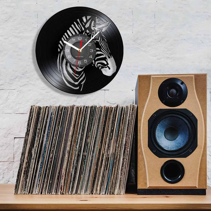 Retro Zebra Vinyl Wall Clock