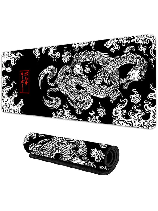 Large Japanese Dragon Gaming Mousepad Xxl Size