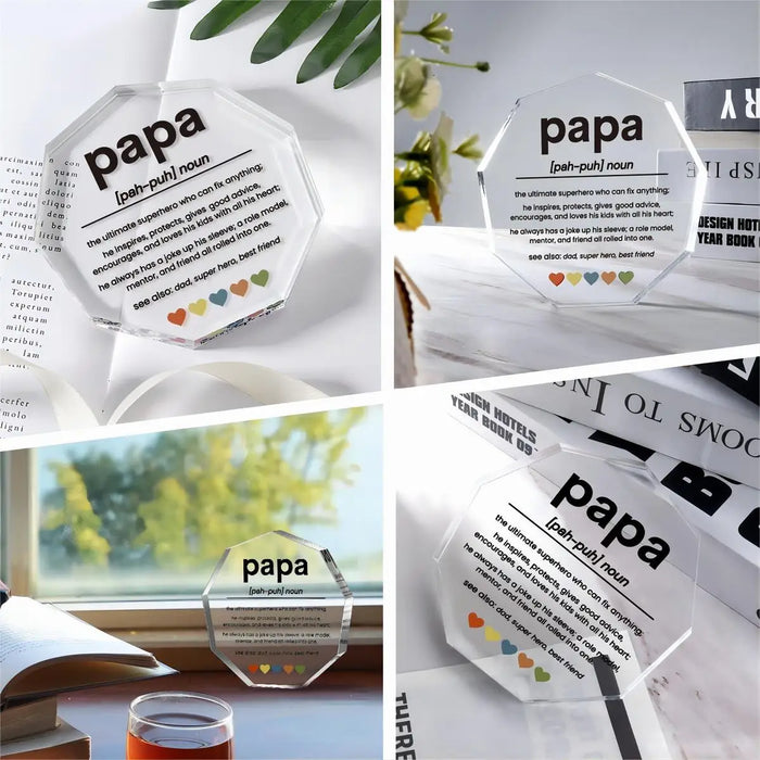 Grandpa Gifts From Grandchildren Acrylic Plaques With Papa Definition