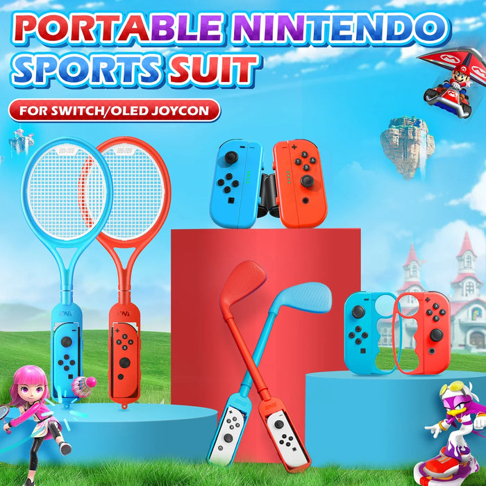 Portable Ns Sports Suits Tennis Racket Golf Culbs Wristband Compatible Nintendo Switch/Oled Joypad