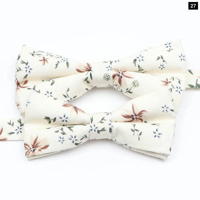 Colourful Floral Bow Ties Fashionable Cotton For Weddings And Parties