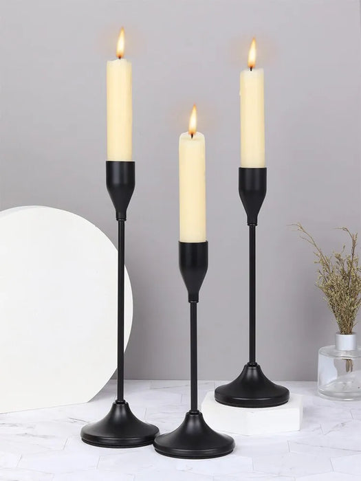 3 Pieces European Metal Candle Holders