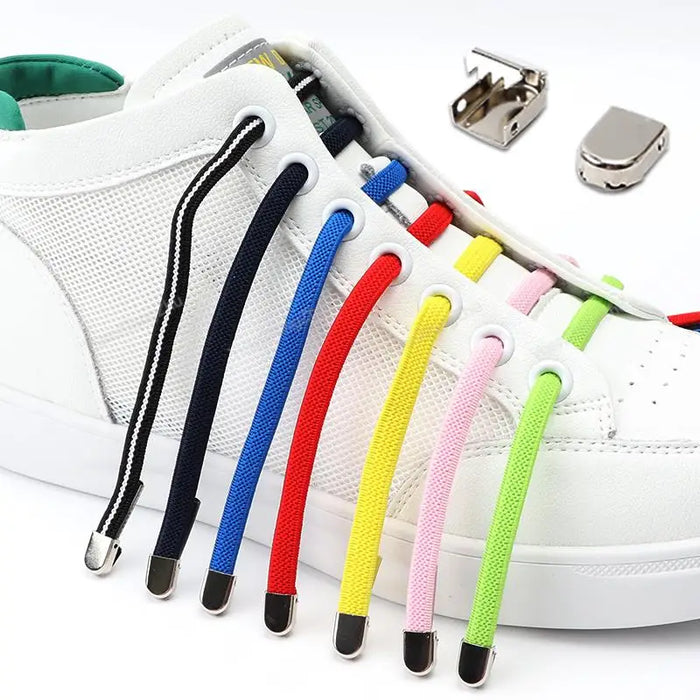 No Tie Elastic Sneakers Flat Without Ties Quick Shoe Laces