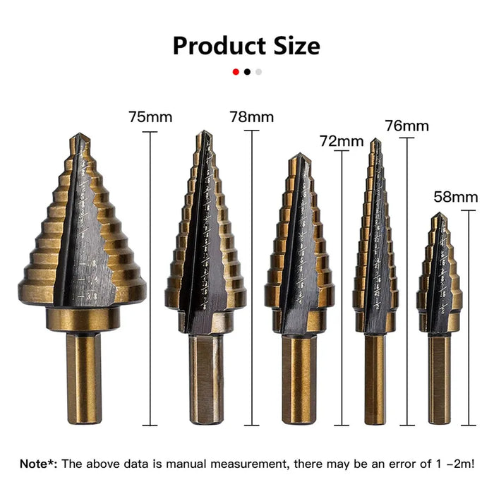 50 Piece Cobalt Step Drill Set For Metal And Wood