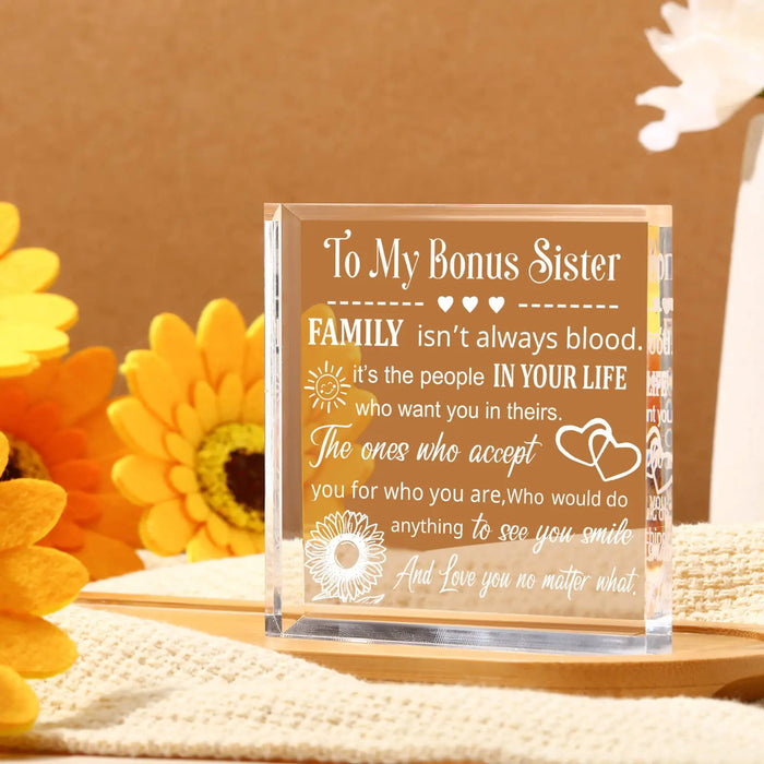 Acrylic Sister In Law Gift Heart Keepsake & Paperweight