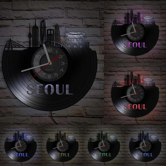 Handmade Seoul Vinyl Record Wall Clock