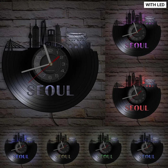 Handmade Seoul Vinyl Record Wall Clock