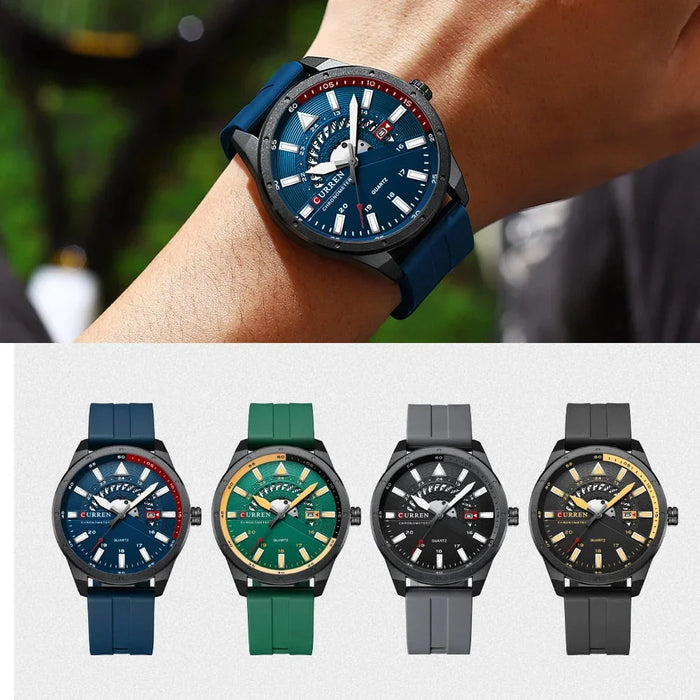 Fashion Men Watch Waterproof Sport Mens Watches Silicone Automatic Date Military Wristwatch