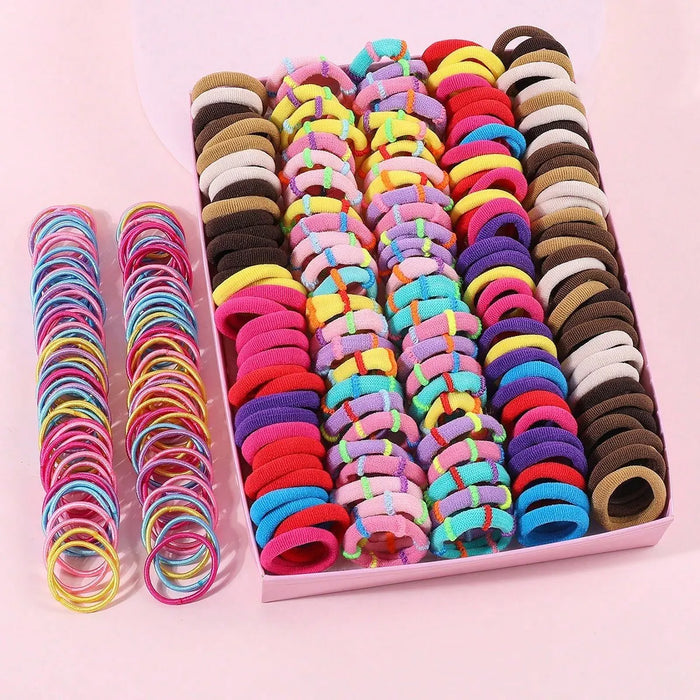 250 300pcs Girls Hair Bands Set Colourful Nylon Elastic