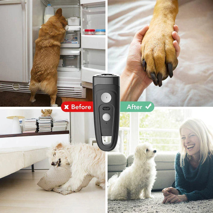 Ultrasonic Dog Repeller Barking Control With Led Flashlight