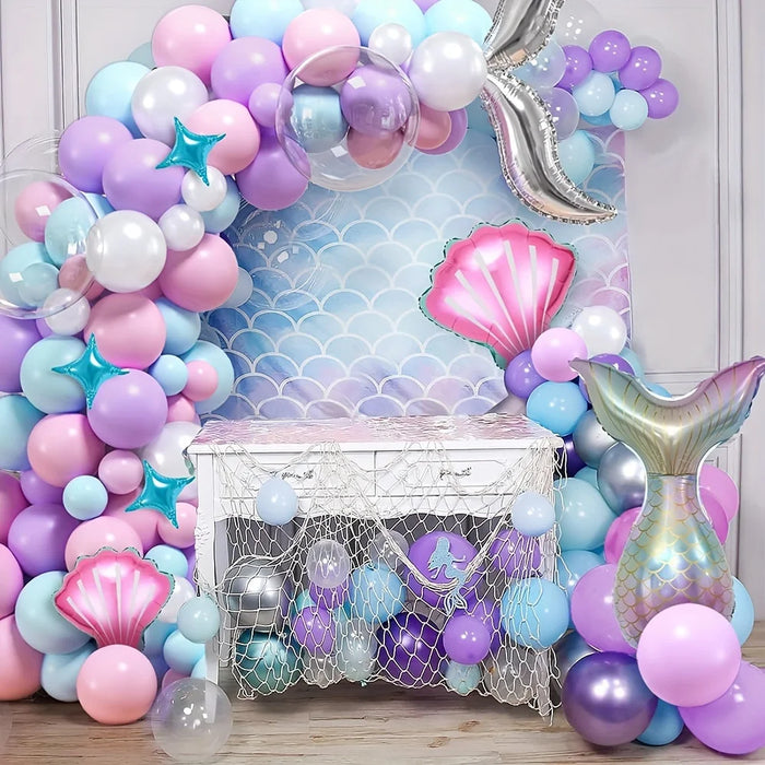 110Pcs Mermaid Party Wreath Kit Birthday Anniversary Celebrations - Indoor / Outdoor Decoration Mermaid Party Decoration Supplies