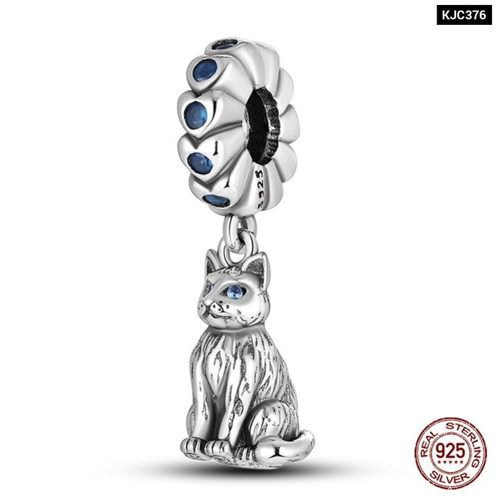 925 Silver Camera Coffee Cup Flower Charms Beads Fit Pandora Bracelet DIY Jewelry Making For Women