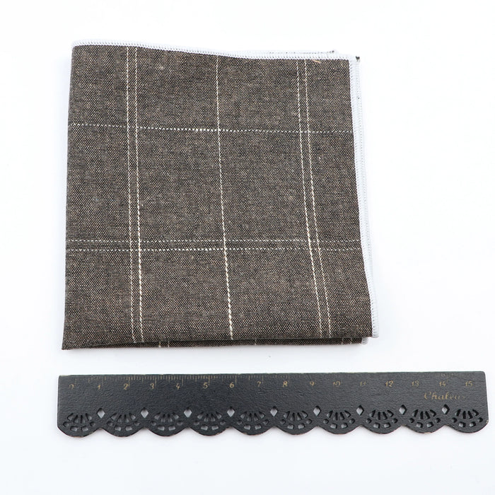 Vintage Grey Black Plaid Hankerchief Cotton Scarf