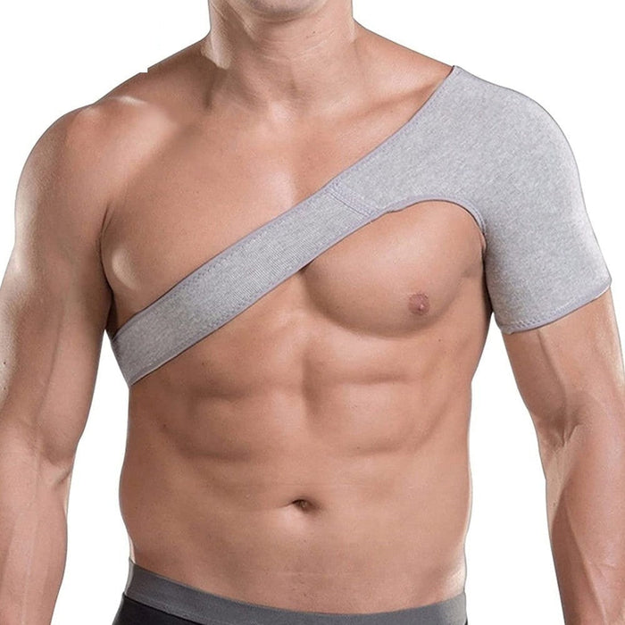 Elastic Charcoal Fiber Single Shoulder Back Wrap Strap for Musle Sprains