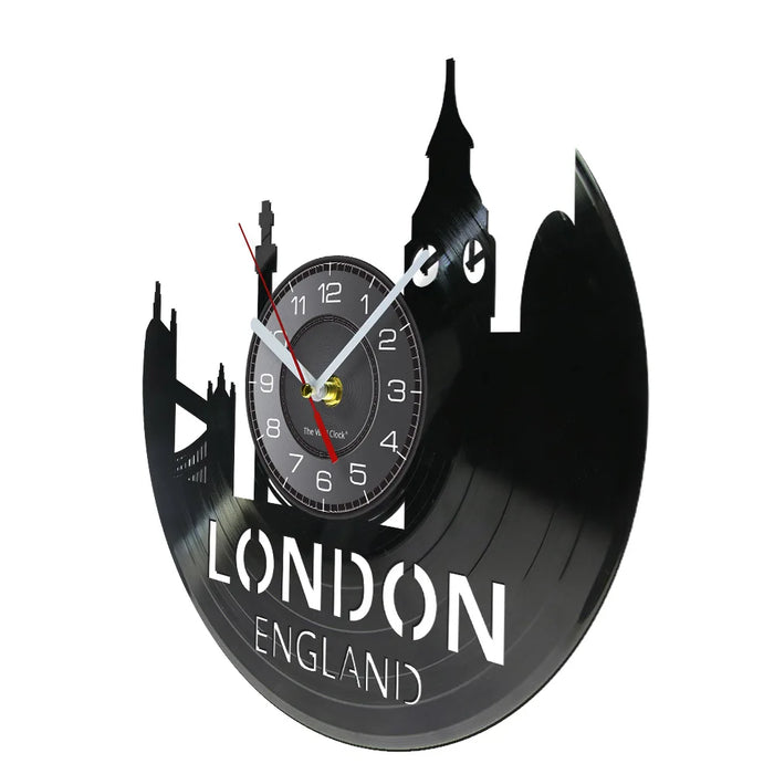 London Cityscape Vinyl Record Clock