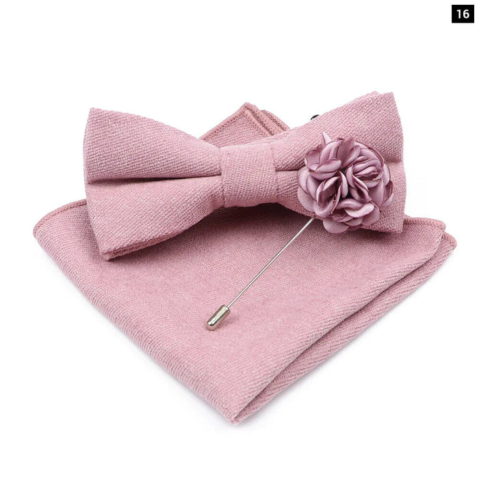 Super Soft Suede Bowtie Set For Weddings