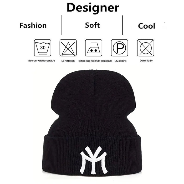 Embroidered Letter Beanie / Hat For Autumn / Winter