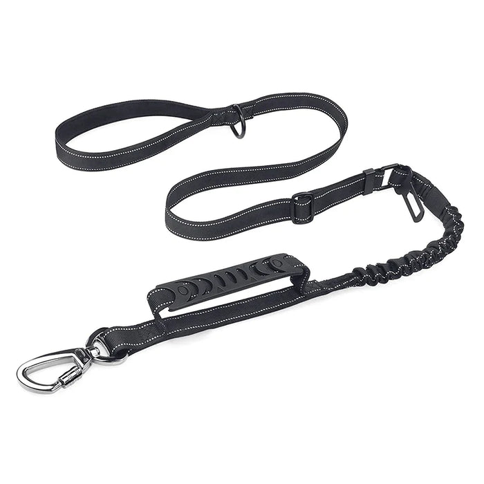 No Pull Bungee Dog Leash Reflective Padded Handle Car Seat Belt Medium Large Dogs