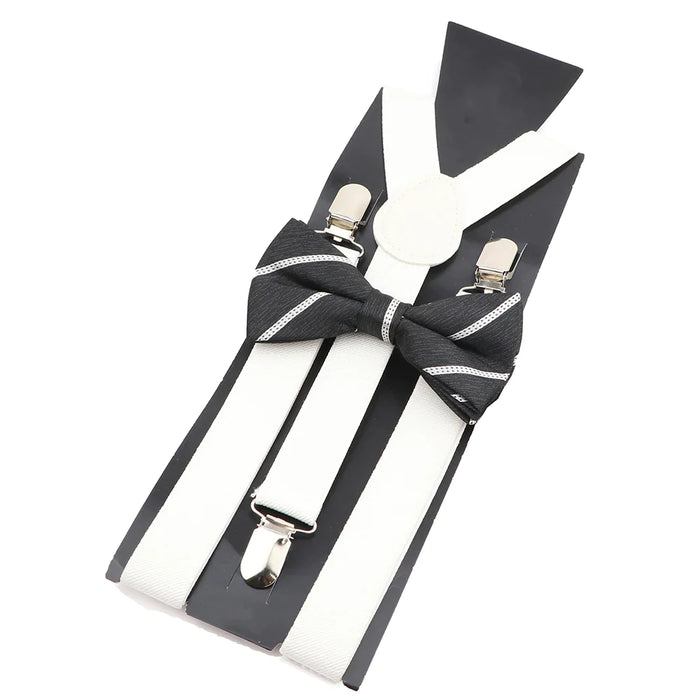 Plaid Bowtie Suspenders Set For Weddings