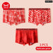 Year Red Print Mens Boxer Set