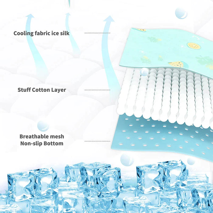 Portable Cooling Mat For Dogs Durable Ice Silk Bed