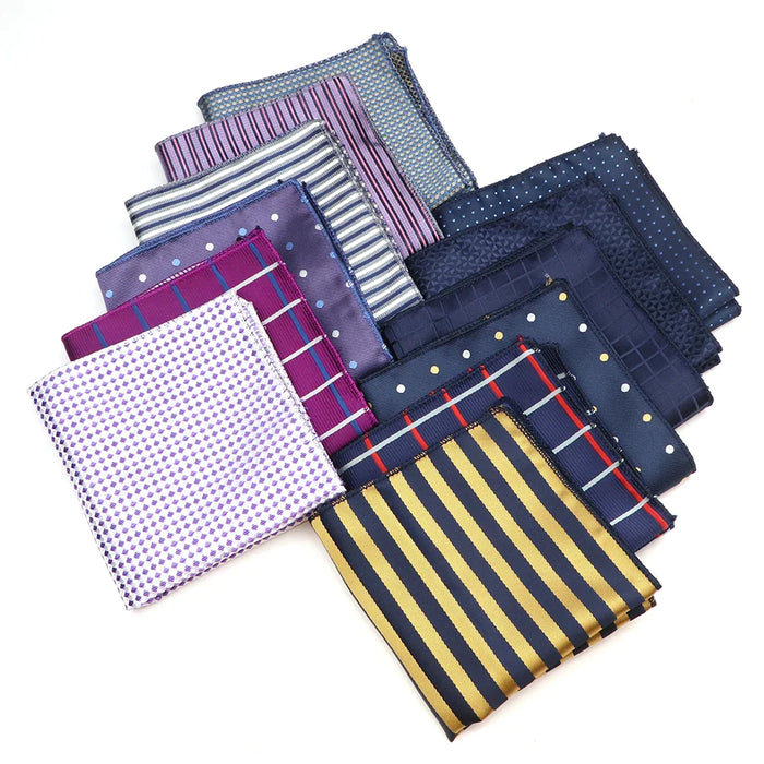 Purple Striped Handkerchief Mens Tuxedo Accessory