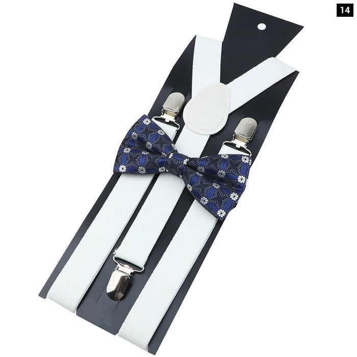 Colourful Suspenders And Bow Tie Set