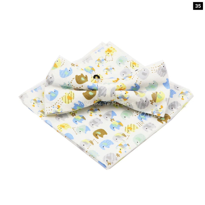 Colourful Cotton Bowtie Set For Parties And Gifts