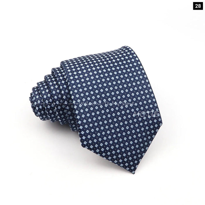 Deep Blue Striped Polyester Neckties For Business Weddings And Daily Wear