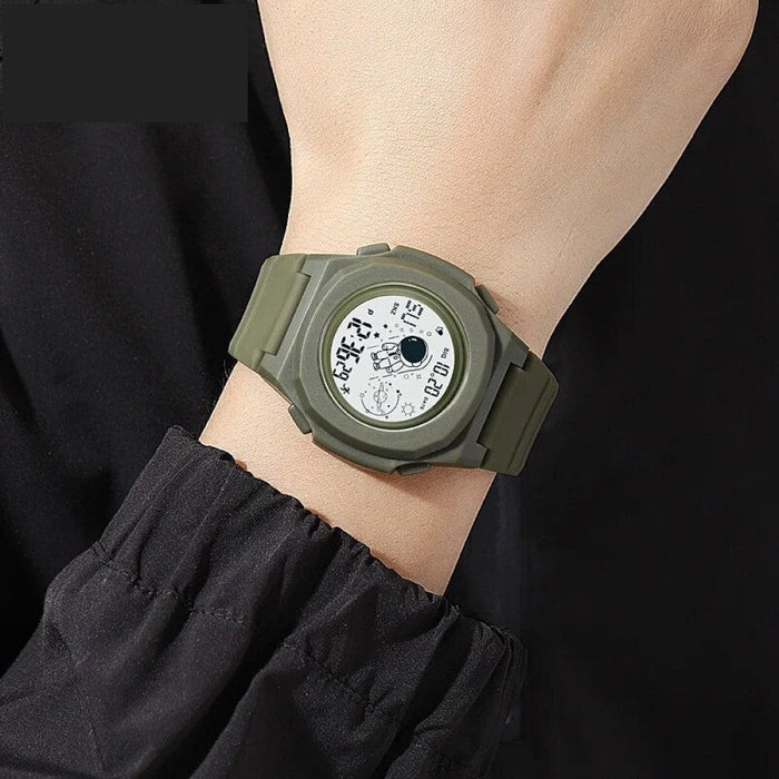 Men's Silicone Analog Date Calendar Display Digital 5ATM 50M Water Resistant Wristwatch