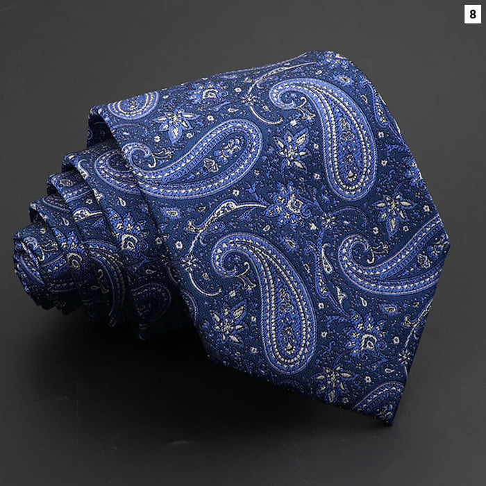 Paisley Tie 8Cm Necktie For Mens Fashion Business And Weddings