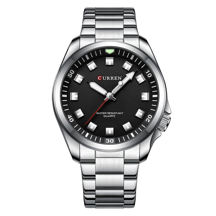 Minimal Stylish Dial Men's Watches with Stainless Steel Strip Trendy Business Quartz Wristwatch