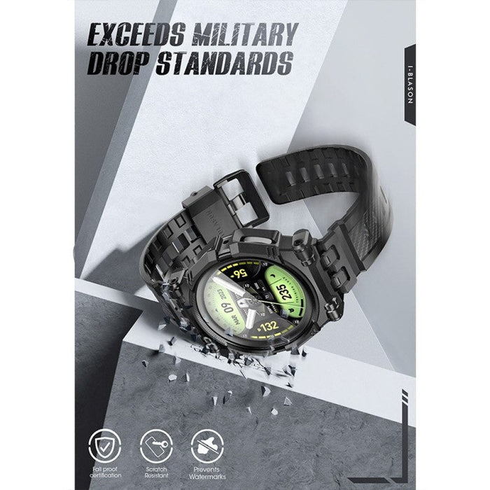 For Samsung Galaxy Watch 5 Pro Watch Band 45mm Armorbox Rugged Durable TPU Band with Built-in 2-Pack Screen Protector