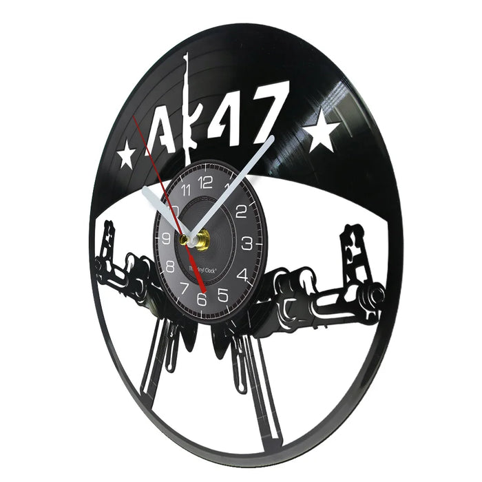 Ak47 Gun Vinyl Record Wall Clock