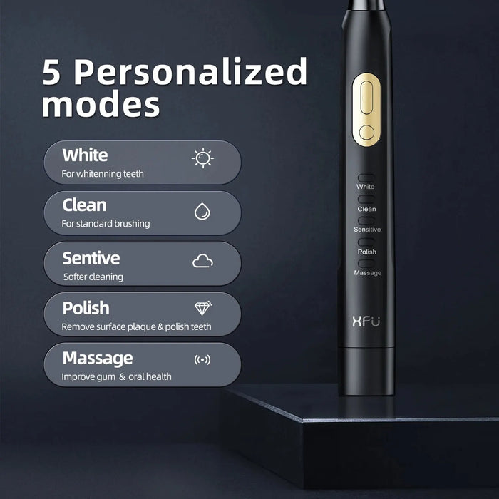 Electric Toothbrush for Couples 5 Modes Soft Bristles 40000 Vpm Smart Timer Family Oral Care