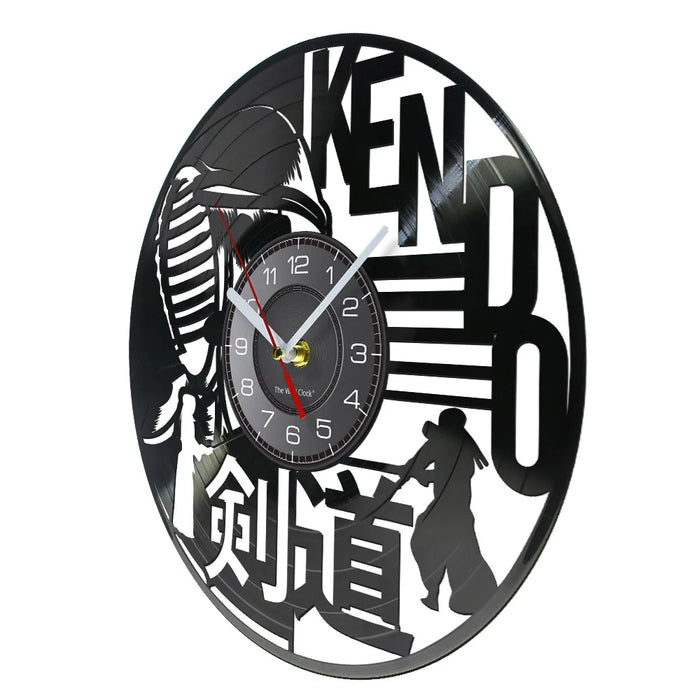 Kendo Swordsmanship Vinyl Record Clock