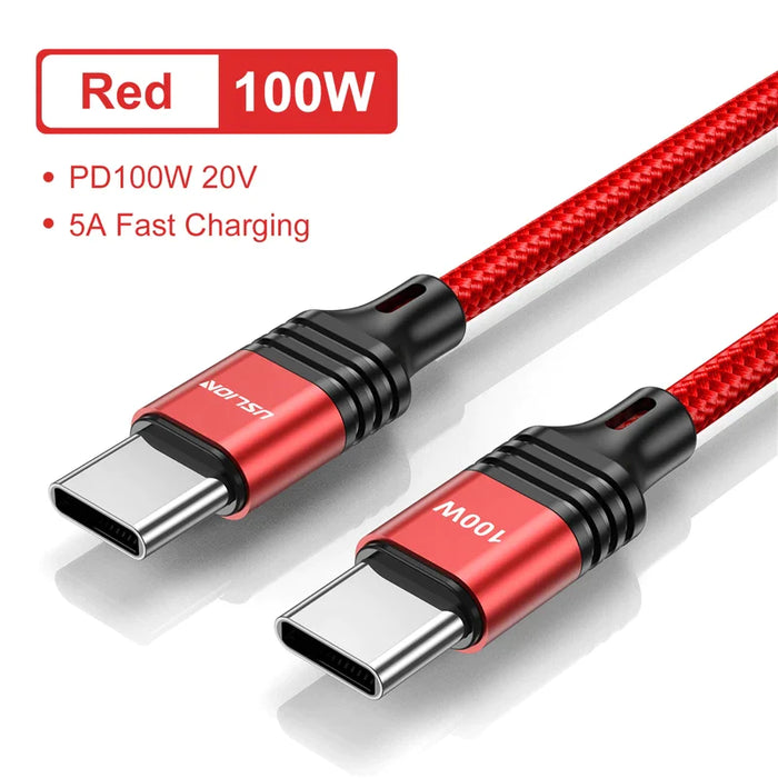 100W Usb C Fast Charging Cable For Macbook Pro Samsung Xiaomi