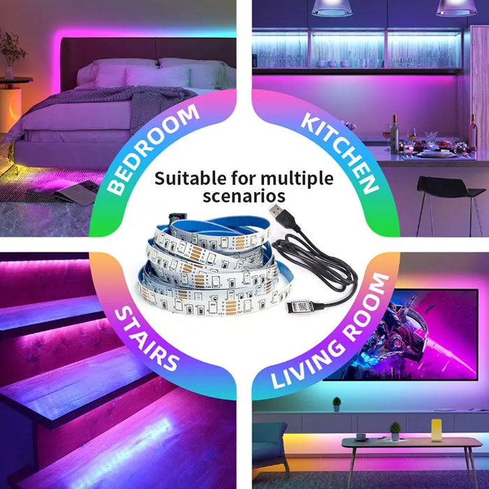 Smart Bluetooth Led Strip Lights Rgb 2835 Usb Powered App Controlled For Desktop Tv Backlight