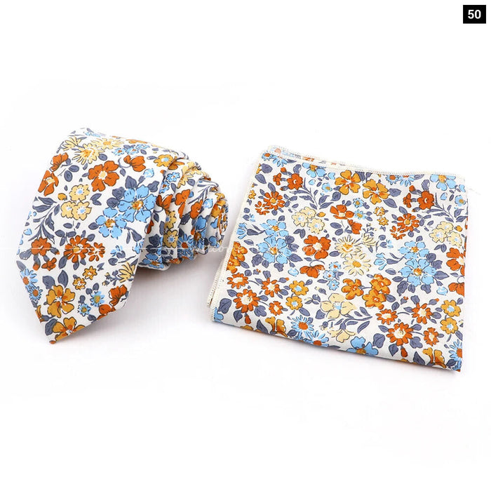 Floral Cotton Tie Set For Parties And Daily Wear