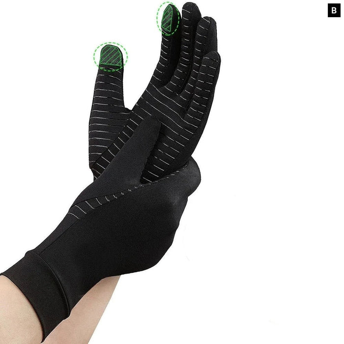 1 Pair Open Fingers Compression Arthritis Gloves For Joint Pain Relief