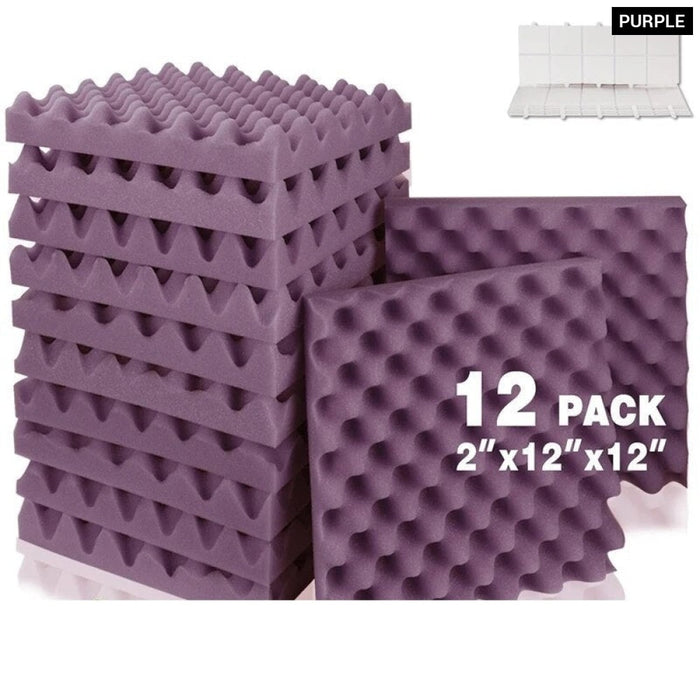 Sound Insulation Absorbing Home And Office 12pcs Egg Crate Panels Acoustic Foam Sound Proof Wall Tiles For Recoding Studio