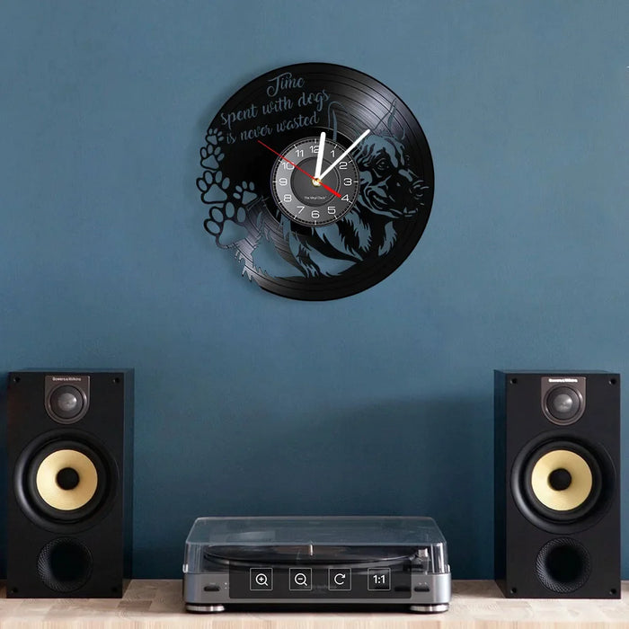 German Shepherd Vinyl Record Wall Clock