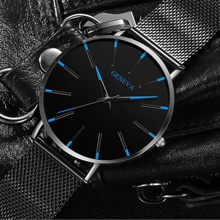 Minimalist Mens Fashion Ultra Thin Watches Simple Men Business Stainless Steel Mesh Belt Quartz Wrist Watch